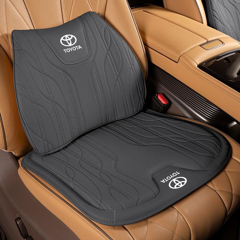 トヨタ 高級 シートクッション 車用 シートカバー ナッパ レザー 腰当て 滑り止め 弾性 座布団1点+腰クッション1点★6色選択★拍卖