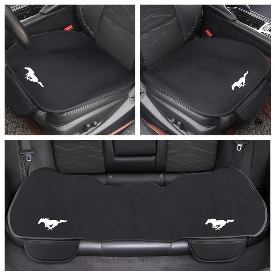 ◆フォード・マスタング◆車用 シートクッション シートカバー 前座席用2枚+後部座席用1枚 フランネルの表面 滑り止め 座布団 低反発拍卖