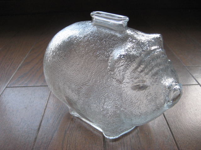 ☆希少 刻印入 ファイヤーキング 貯金箱 ピギーバンク L クリア拍卖