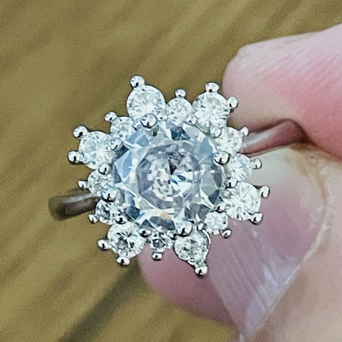 ★送料無料★匿名配送★ダイヤモンド?昭和リング ヴィンテージ指輪アンティーク13.5号拍卖