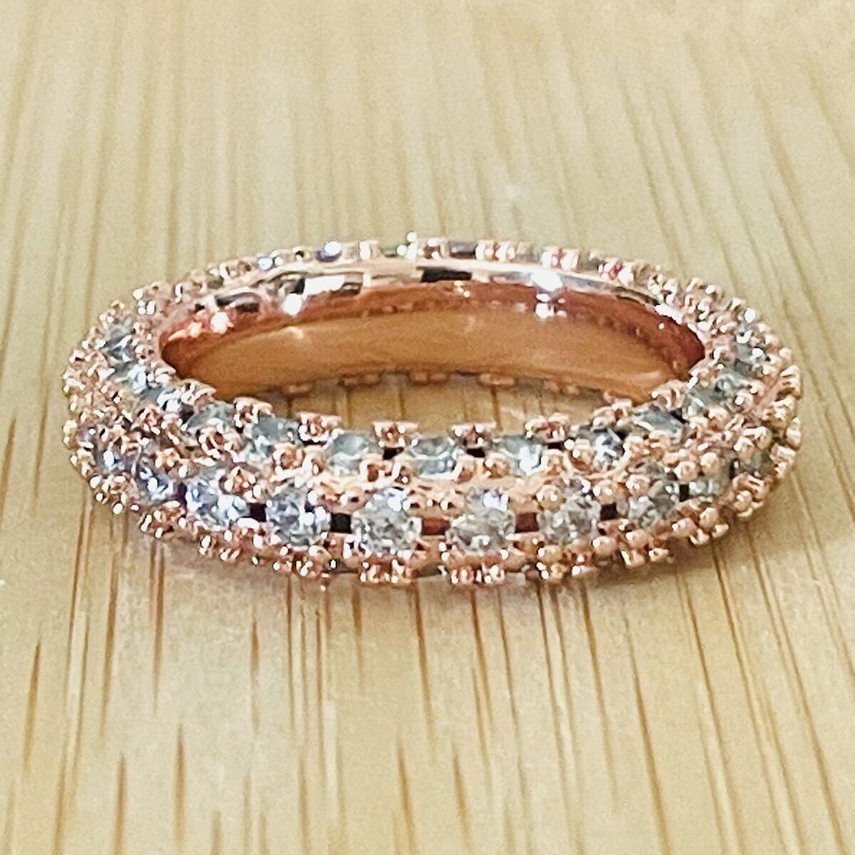 ☆キラキラエタニティリング☆ダイヤモンド?昭和リング ヴィンテージ アンティーク サイズ14.5号拍卖