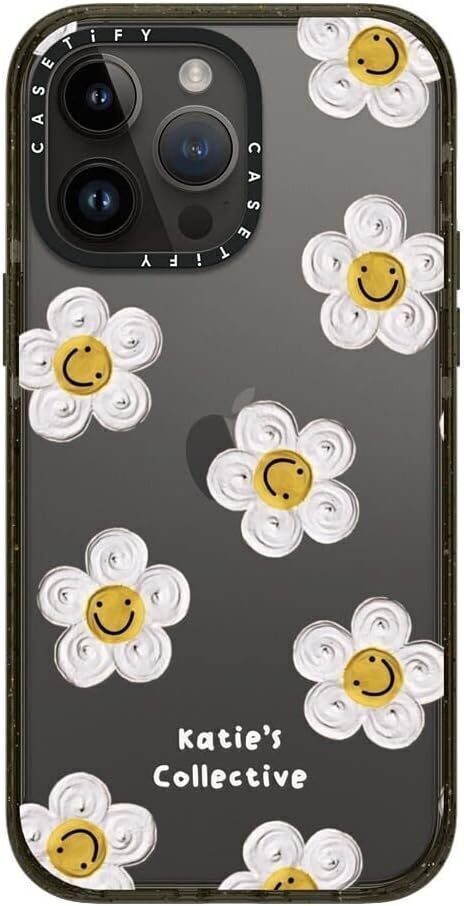 送料無料 CASETiFY iPhone14 Pro Max ケース Daisy by Katie-s Collective グロッシーブラック iPhoneケース iPhone 耐衝撃性 新品 未使用拍卖