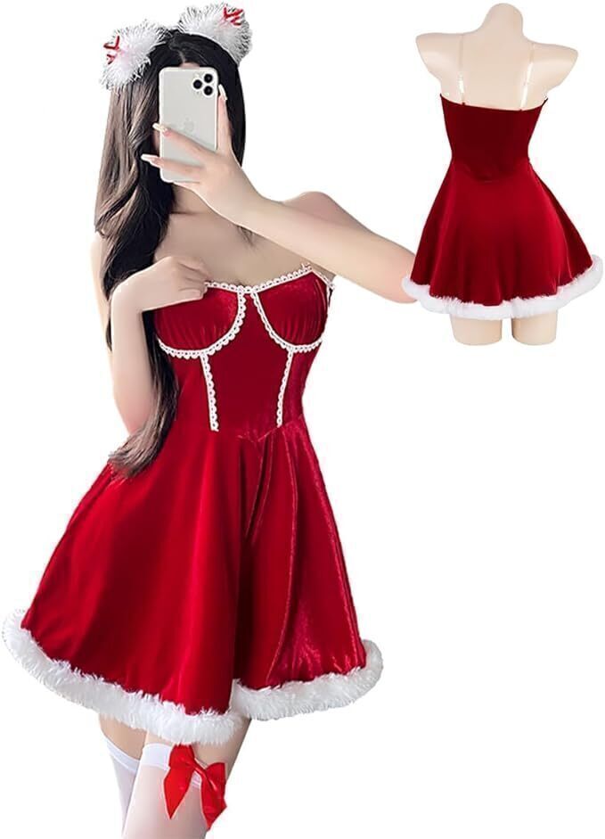 送料無料 6点セット コスプレ クリスマス 可愛い ランジェリー コスチューム レディース ハロウィン クリスマス 仮装 プレゼント ドレス拍卖