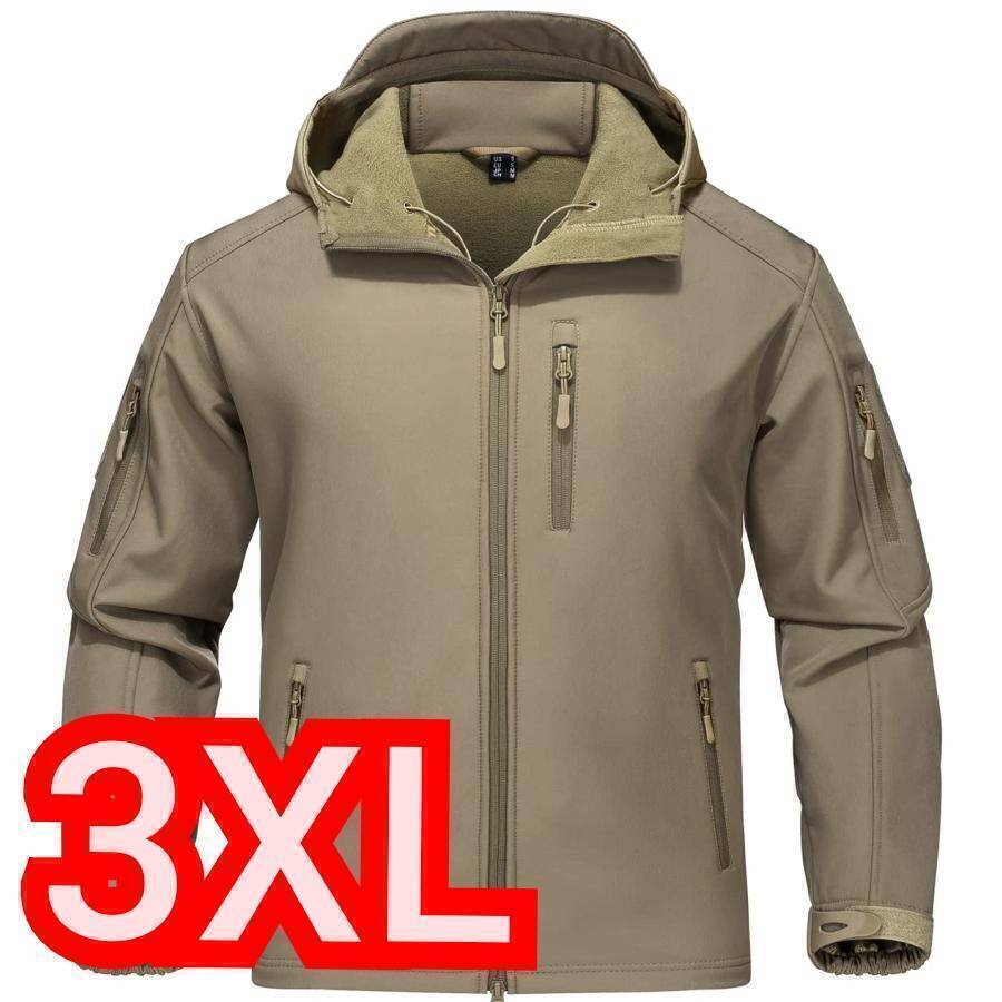 送料無料 TACVASEN メンズ カーキ カジュアル ジャケット 3XL トレッキング パーカー 通気性 上着 ジョギング アノラック ハイキング 新品拍卖