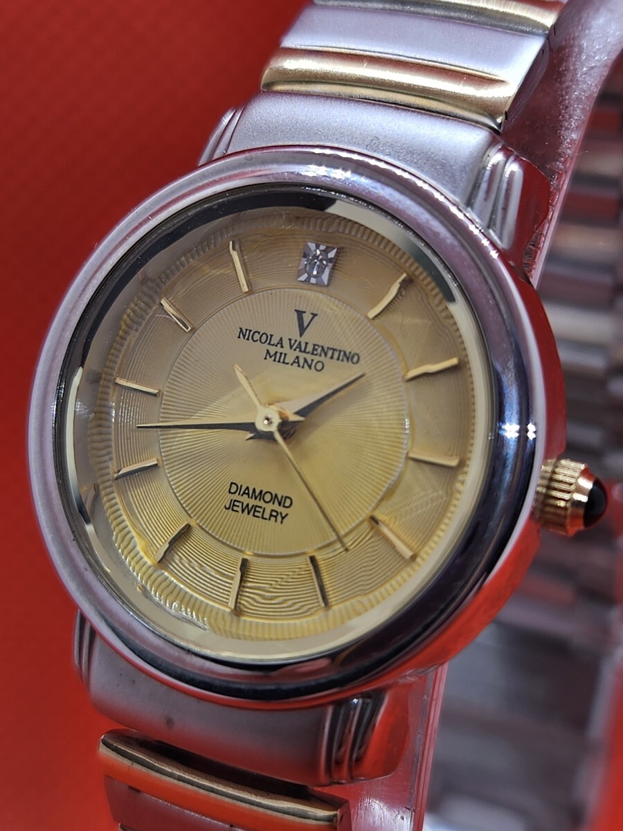 稼働品 極美品 ニコラバレンチノ NVG-217 レディース腕時計 電池交換済み G3025拍卖
