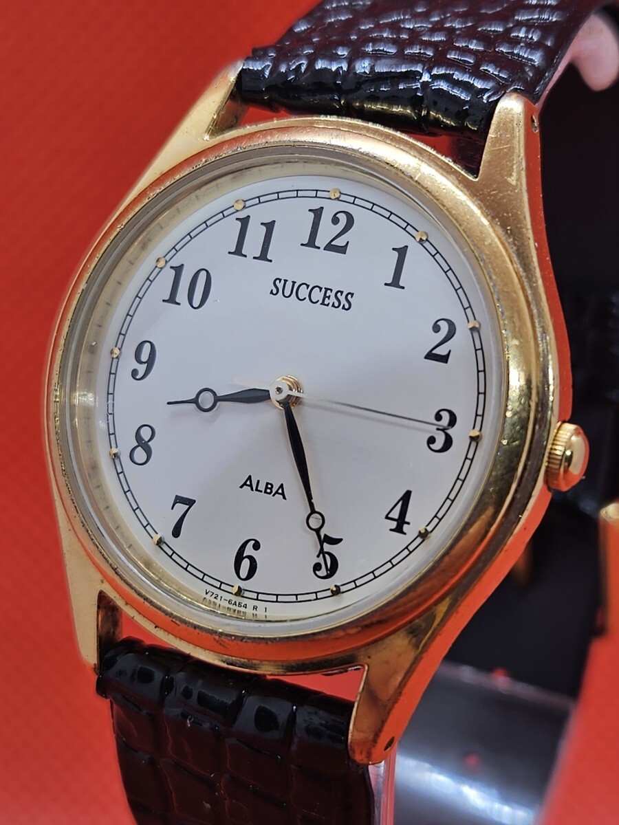 稼働品 美品 セイコー アルバ サクセス SEIKO ALBA SUCCESS メンズ腕時計 電池交換済み G3065拍卖