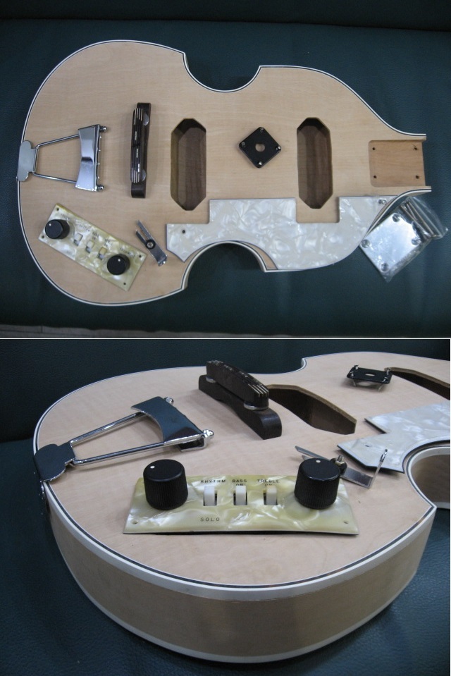 ◆管理VB-B1 ◆即決 ◆未使用品 バイオリンベース ボディ& ピックガード テールピース ブリッジ コントロールプレート他拍卖