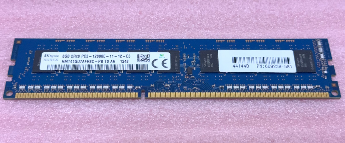 ∠SK hynix HMT41GU7AFR8C-PB - PC3-12800E/DDR3-1600 ECC Unbuffered 240Pin DDR3 UDIMM 8GB 動作品拍卖
