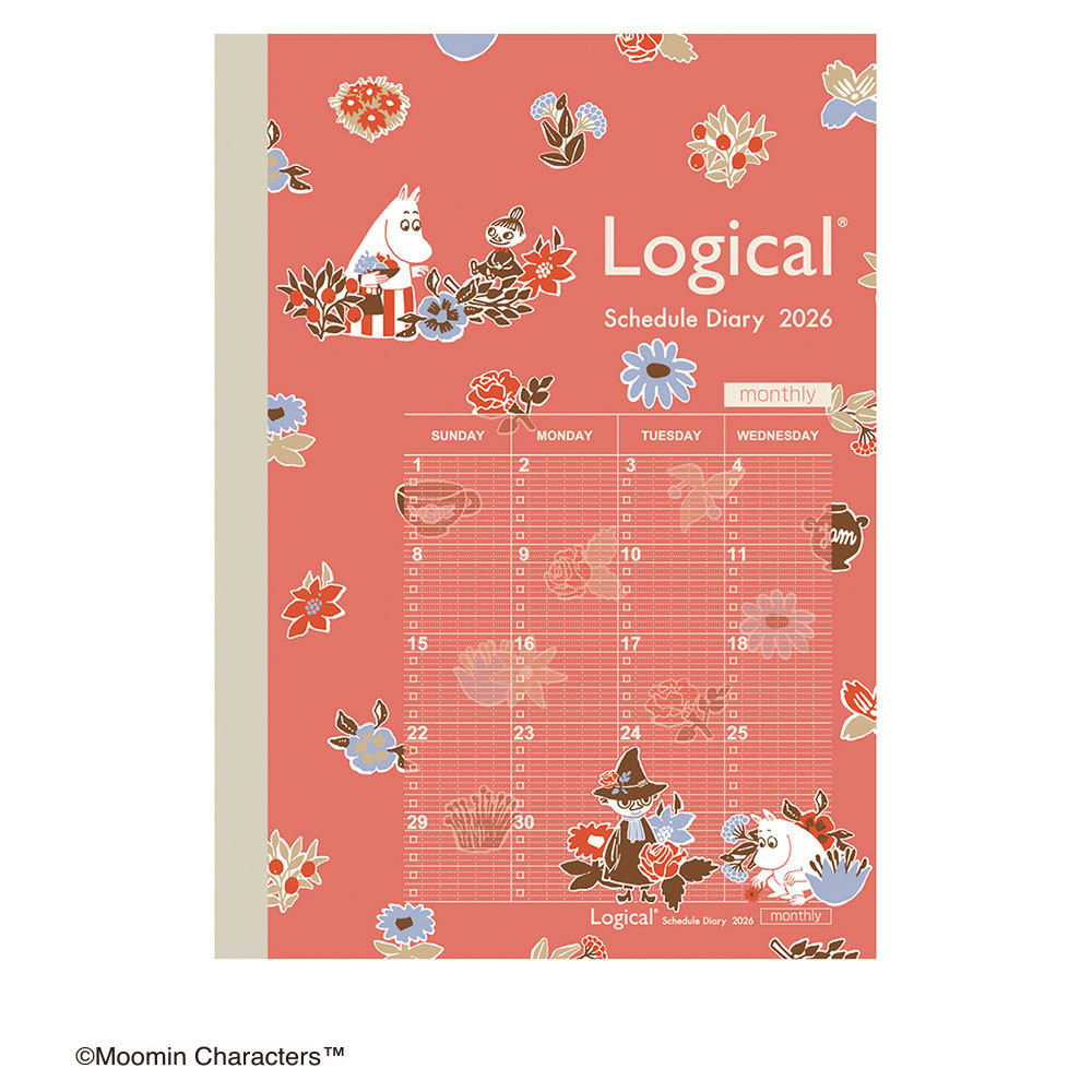 @【即決】★ロジカル ダイアリー ムーミン★ナカバヤシ 2026年 MOOMIN マンスリー 月間ノートタイプ B6 スケジュール帳 // NS-B602-26MAI拍卖