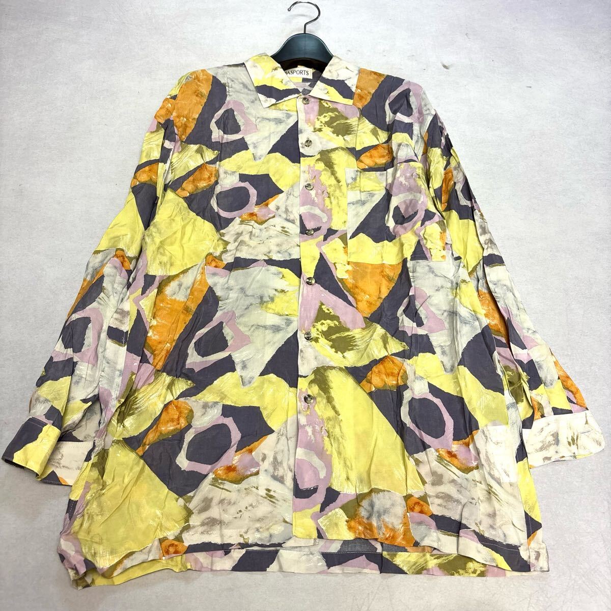 EE ◇ 良品/人気モデル!! '日本製' PIA SPORTS ピアスポーツ 総柄 マルチカラー 長袖 シャツ メンズ トップス 古着 拍卖