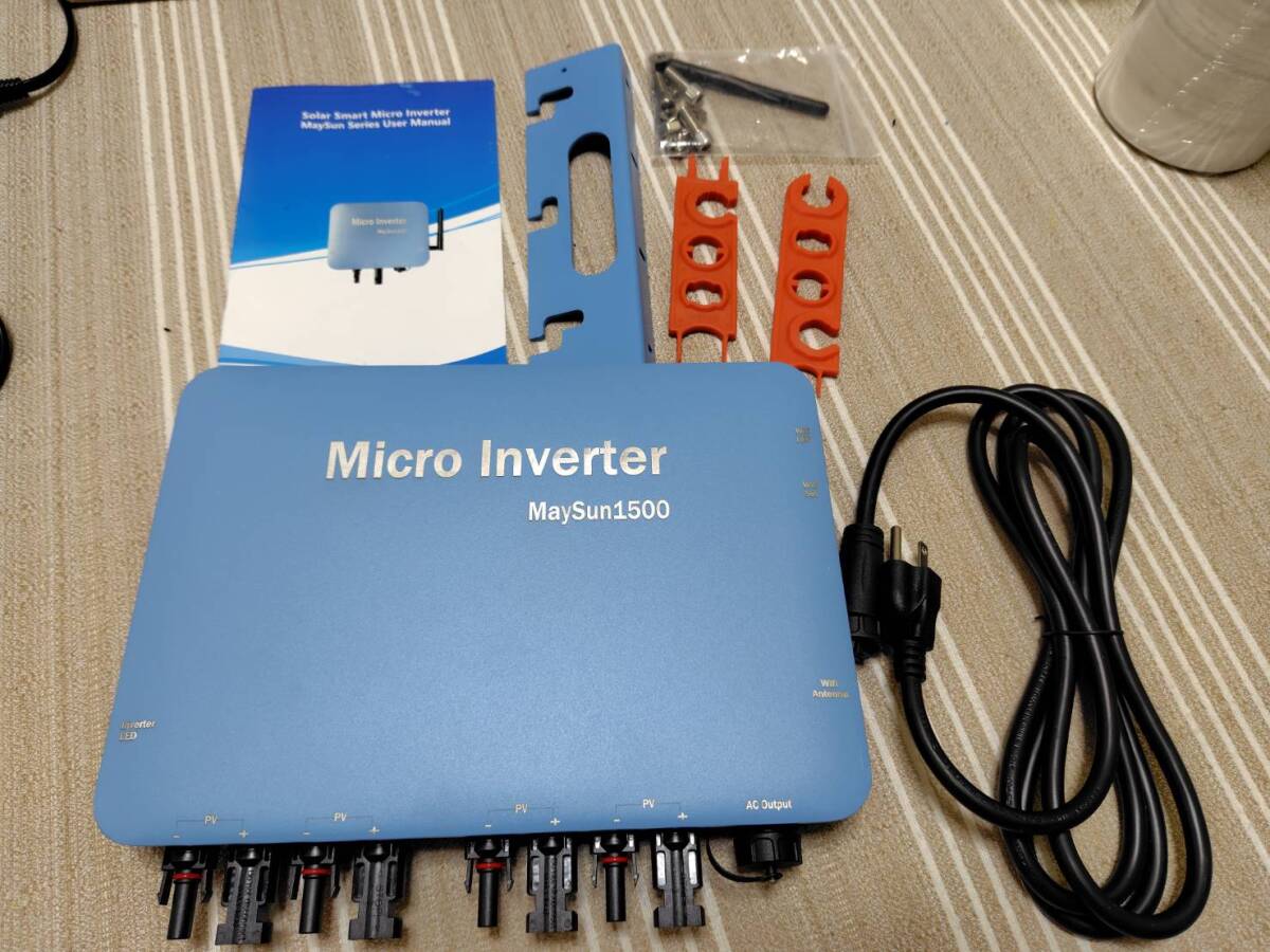 送料無料 プラグインソーラー マイクロインバーター 1500W 工事不要 電気代節約 家庭用ソーラー 太陽光発電拍卖