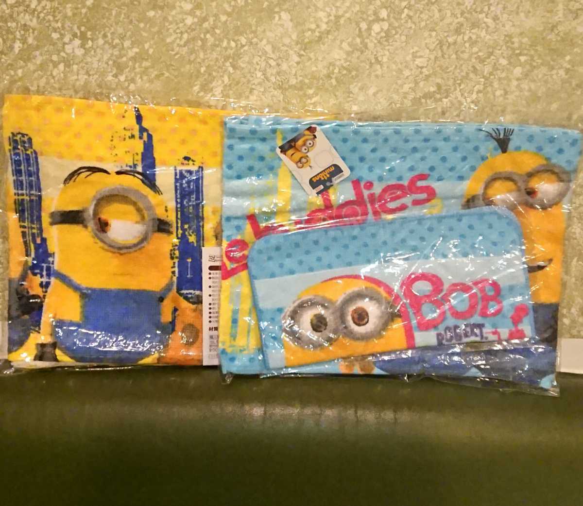 新品送料無料 ミニオンズ タオル 二枚セット ×2セット ロングタオル ハンドタオル 95×18.5cm拍卖