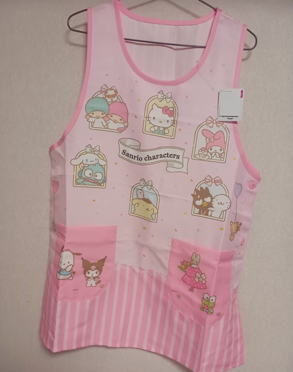 新品送料無料 サンリオキャラクター エプロン 大人用 保育士 介護士 M-L ハローキティ キキララ ポチャッコ シナモロール拍卖