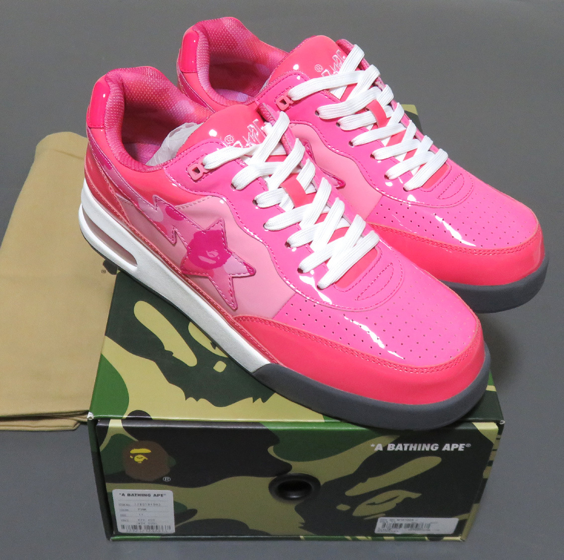 A Bathing Ape BAPE ROAD STA Patent Leather Pink 29cm拍卖