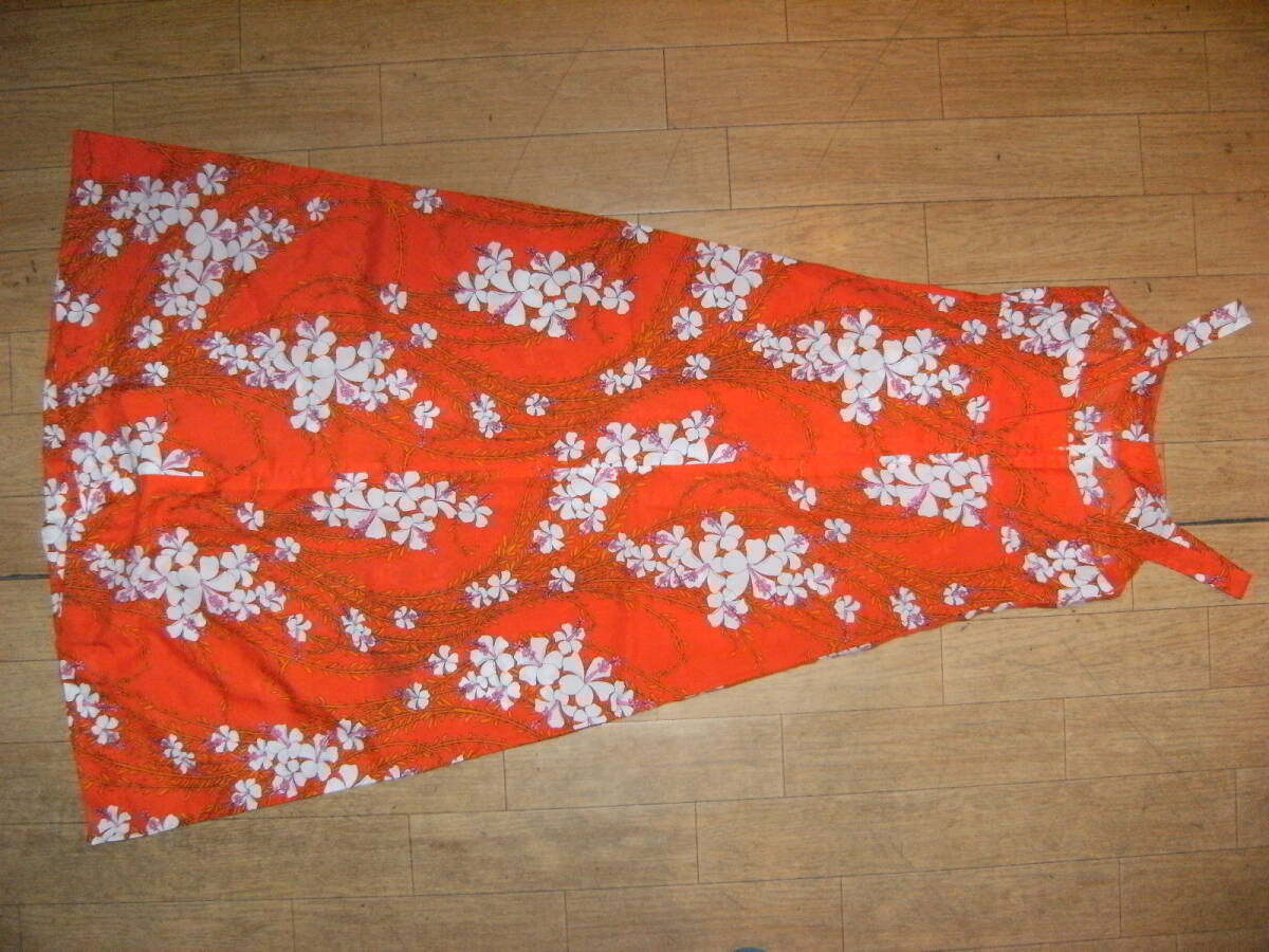 廃番★レトロ★HAWAII★90年代★ハワイ製★ムーム ハワイアンドレス フラダンス ワンピース チュニック★お嬢様 ディスコ パーティードレス拍卖