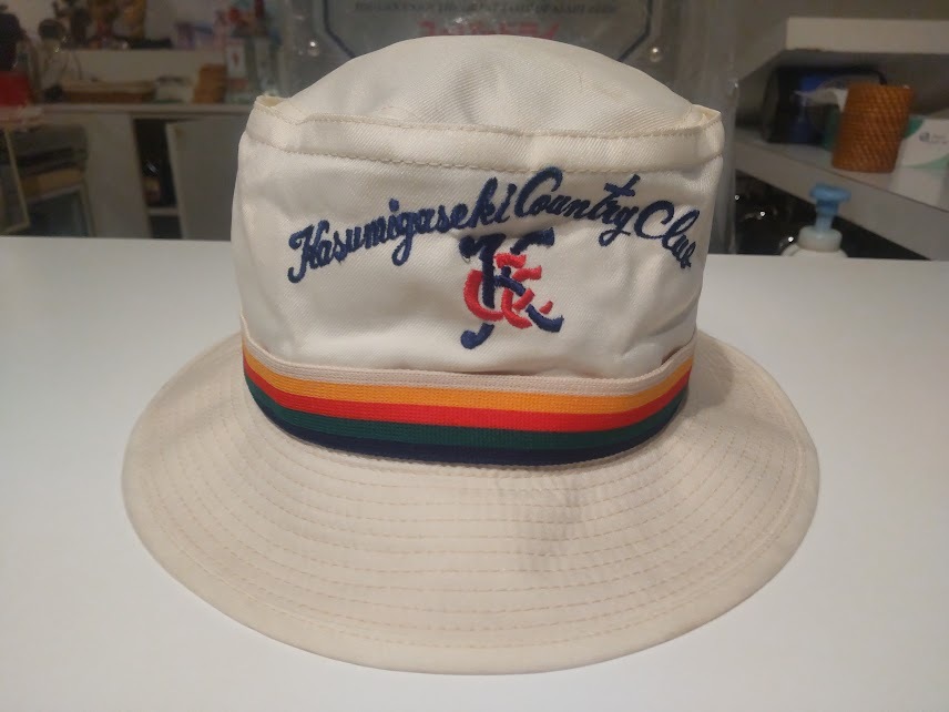 廃番★昭和レトロ★日本製 当時物 Kasumigaseki Country Club 霞ヶ関カンツリー倶楽部 チューリップハット ノッポさん ゴルフ 帽子★GOLF拍卖