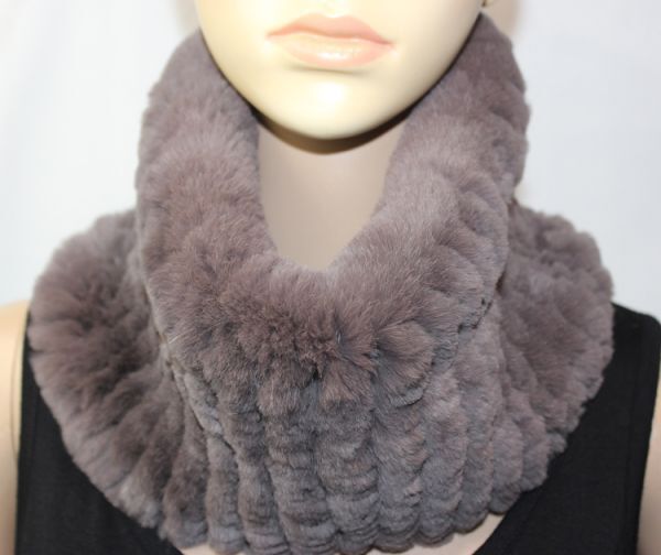 DB21【上質◆柔らかな毛皮のレッキス編み込みスヌード】ストール/マフラー/毛皮 ファー/ファッション小物/ 女性用/レディース/婦人拍卖