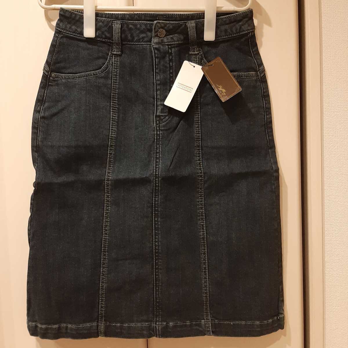 【9号 Mサイズ】新品タグ付き カイタックインターナショナル jeffley ジェフリー デニム スカート レディース ウエスト67cm 送料無料拍卖
