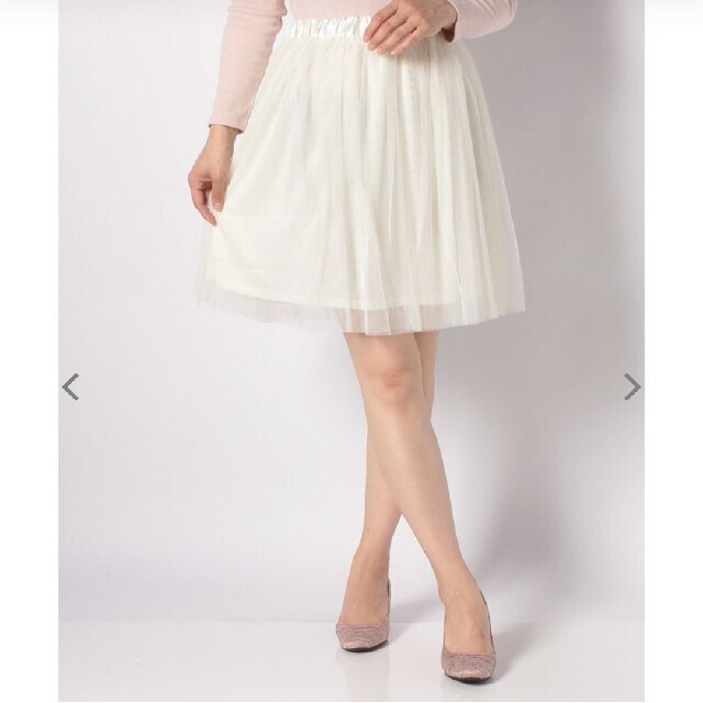 新品 earth music&ecology アースミュージックアンドエコロジー 白 チュールスカート ひざ丈 レディース 送料無料拍卖