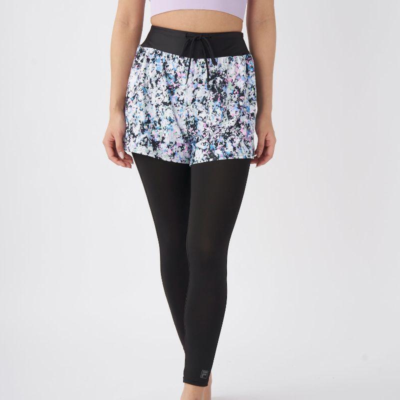 【Lサイズ】 新品 ヨガウェア FILA フィラ ボトムス2点セット ショートパンツ+黒レギンス フィットネス スポーツ 水陸両用 水着 313251拍卖