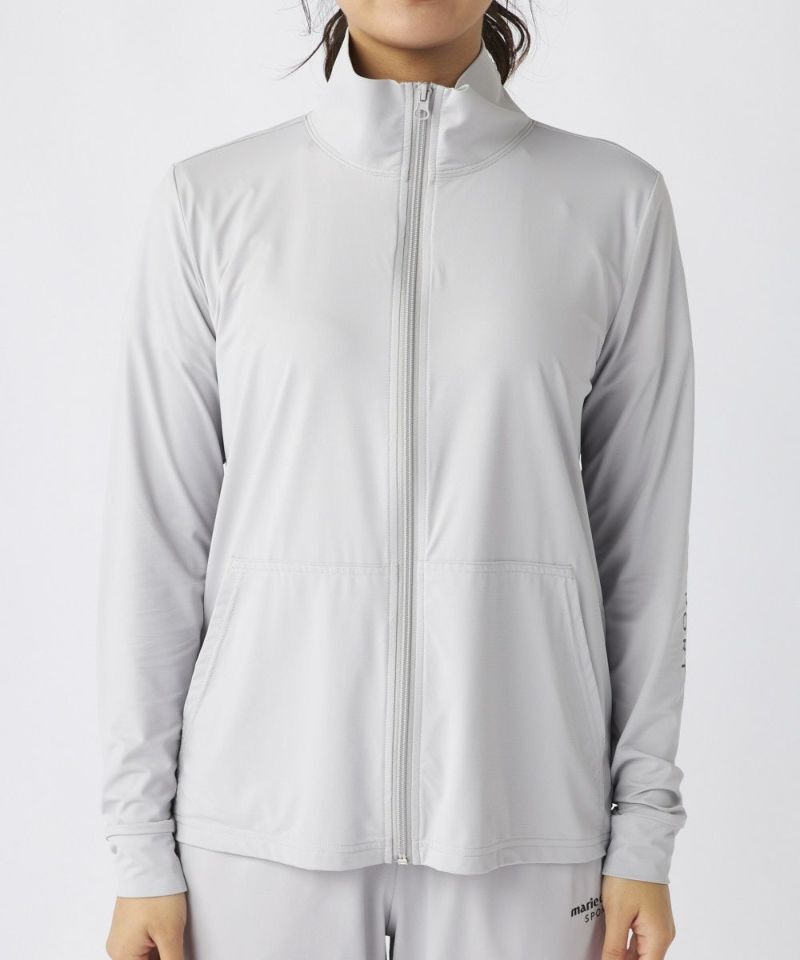 【LLサイズ】新品 マリクレールスポール Marie claire sports 接触冷感素材 ラッシュガード UVジャケット 415704 グレー アウトドア ゴルフ拍卖