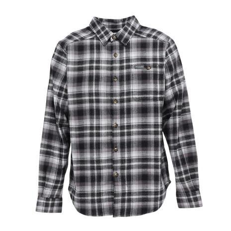 送料無料 columbia コロンビア コーネルウッズフランネル チェック シャツ 長袖 黒グレー L AM1523 メンズ拍卖
