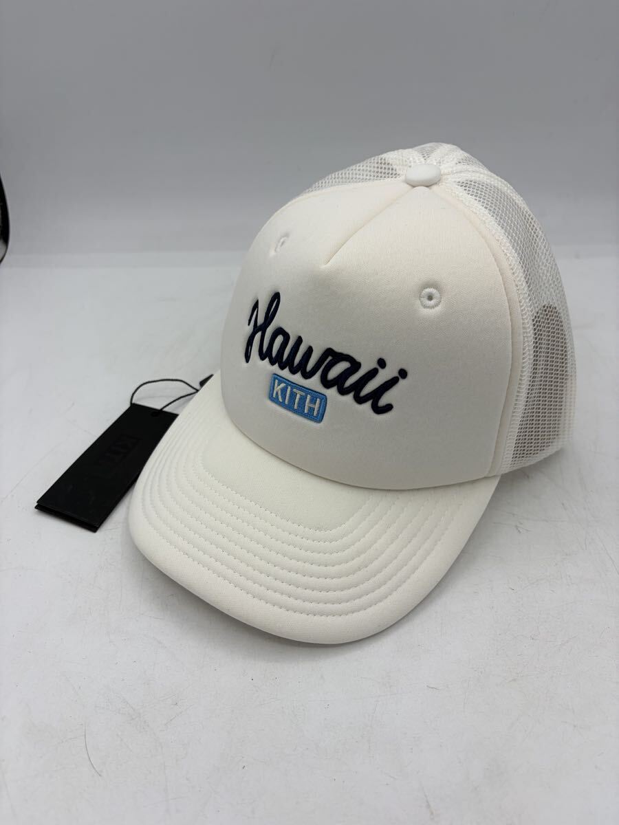 新品・未使用 KITH HAWAII CREST TRUCKER HAT サンドリフト ホワイト キャップ 帽子 ハワイ限定拍卖