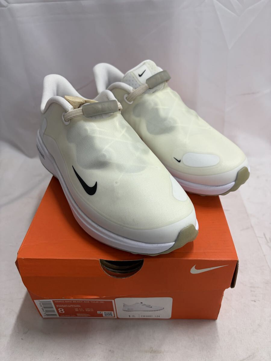 NIKE WMNS REACT ACE TOUR ゴルフシューズ 24.5cm CW3097-124 ホワイト ナイキ リアクト エース ツアー拍卖