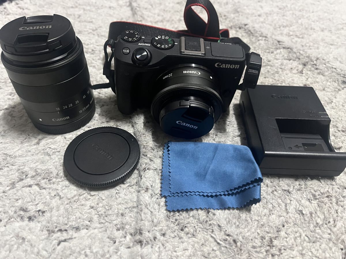 CANON EOS M3 ダブルレンズ(単焦点+ズームレンズ) 18-55mm EF-M22mm拍卖