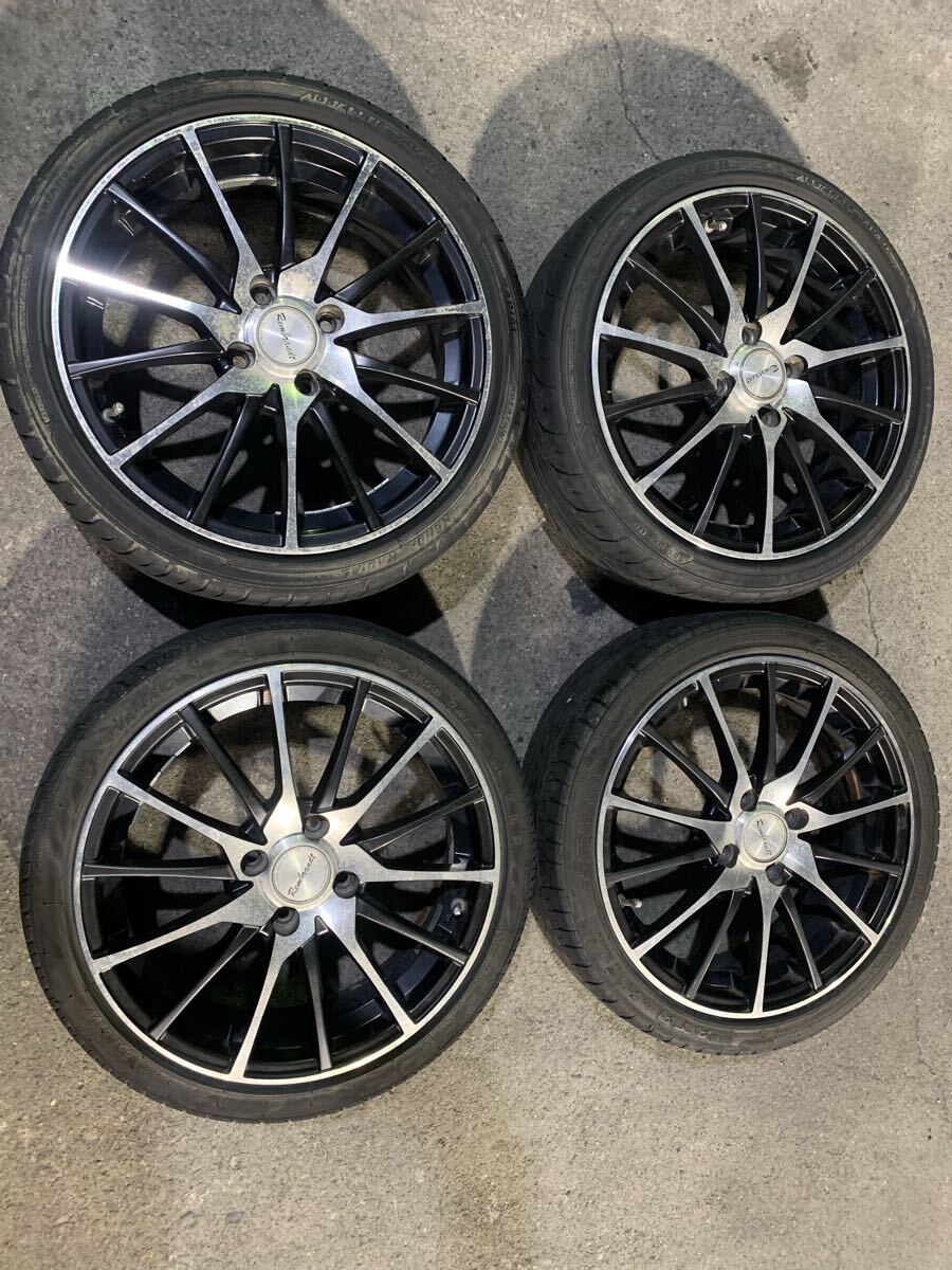 BADX REMBRANDT MS-7 16 インチ ×5.5J +48 4穴 PCD100 ブラックポリッシュ 7スポーク アルミホイール4本セットタイヤ付 売切 軽自動車拍卖