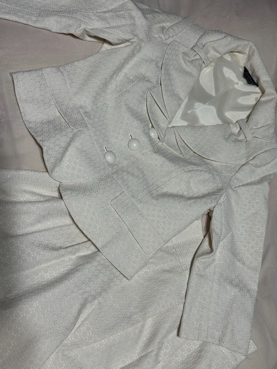 ★ツイード ★白★スーツ★セットアップ★かわいい★入学式★お宮参り★超美品★13号★11号の方にも★拍卖