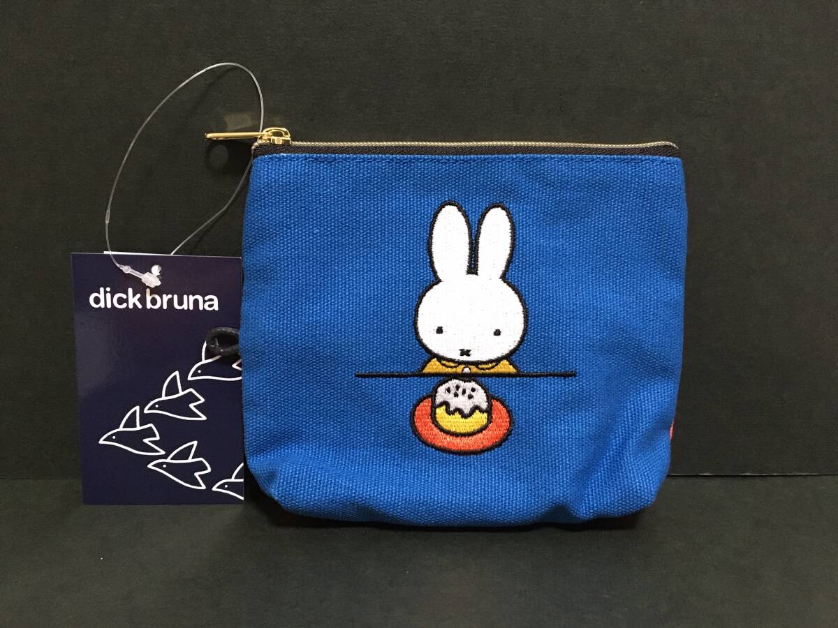miffy/ミッフィー ティッシュケース付きポーチ☆彡 ケーキ☆ ブルー 刺繍 マルチケース 新品 スモール・プラネット MIFFY拍卖
