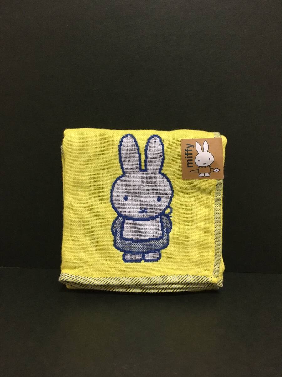miffy/ミッフィー 3重ガーゼハンカチ☆彡 miffy's house イエロー☆ 35×35cm タオルハンカチ 新品 MIFFY拍卖