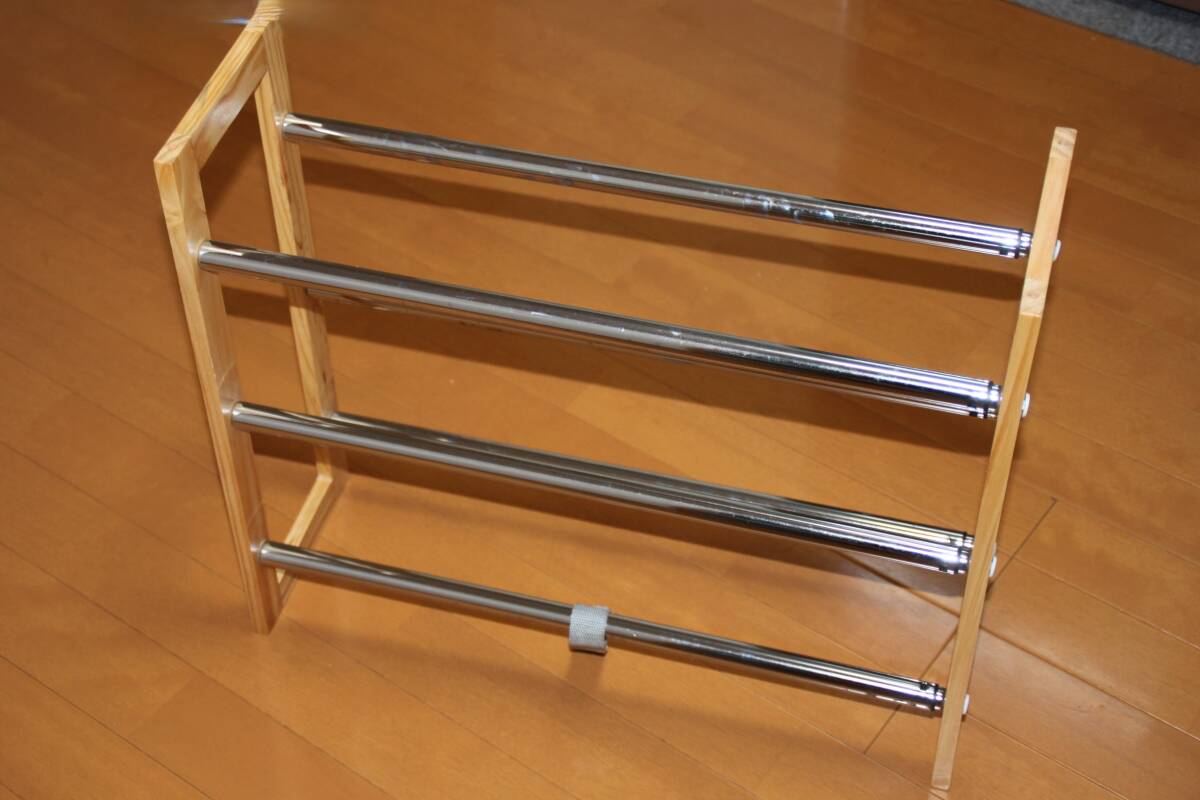 ♪♪1円スタート! 美品!シューズラック 伸縮棚(53cm~98cm) 靴棚等にどうぞ まだ使えます(^_-)-☆♪♪拍卖
