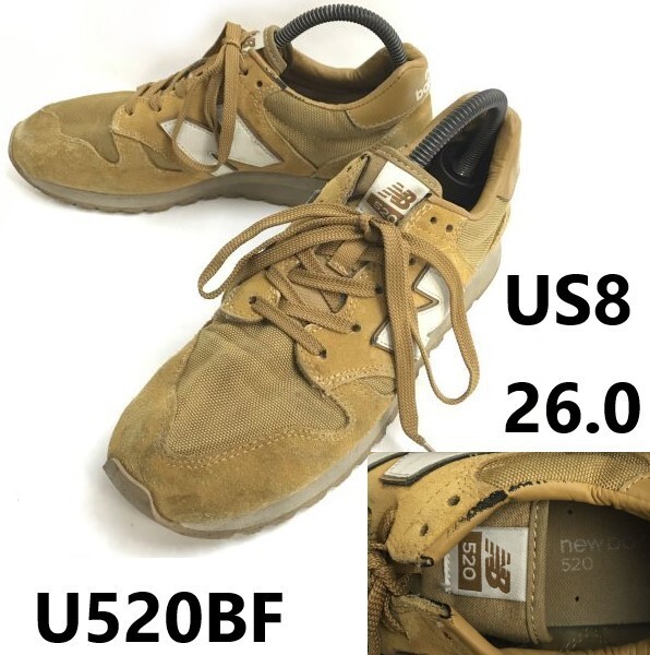new balance/ニューバランス★U520BF/スニーカー/ランニングシューズ【26.0/beige/ベージュブラウン】sneakers/Shoes/trainers◆sB-106拍卖