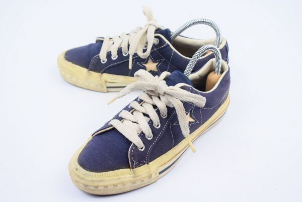 USA製★コンバース/ONE STAR★ローカットスニーカー【22.0/ネイビー】レディース◆C-46拍卖