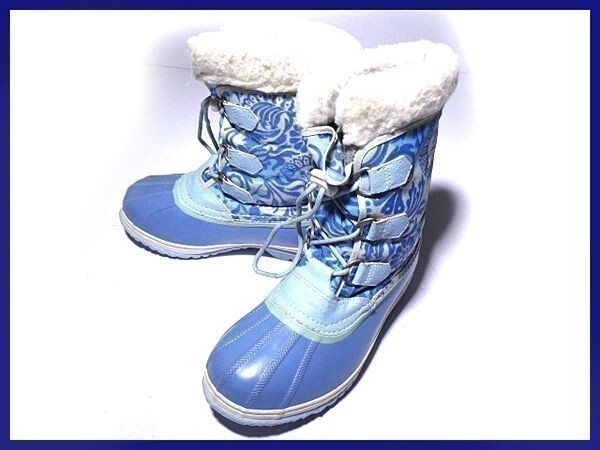 カナダ名門★SOREL/ソレル【24.0cm/水色ペイズリー柄】インナー付き/高級スノーブーツ◆X6n68拍卖