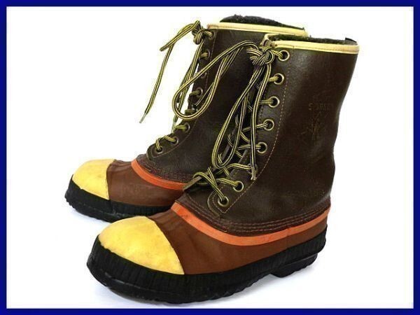 カナダ製/ビンテージ品★SOREL/ソレル【23.5-24.5/暗茶】スチールトゥ/本革使用/インナー付き/高級スノーブーツ◆X3@R44拍卖