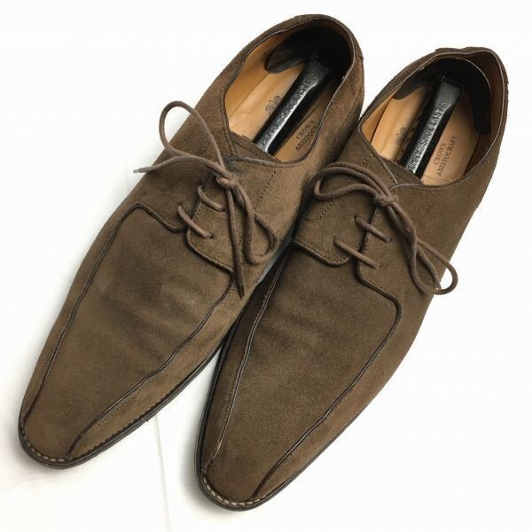 良品 JOHNSTON&MURPHY/ジョンストン&マーフィー【サイズ8.5D 26.0-26.5 茶】 スエードレザーシューズ/men's 管NO.ZF-72拍卖