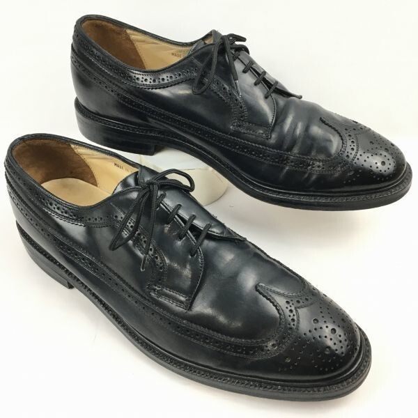 試着交換OK!Vintage 品 JARMAN/ジャーマン ロングウイングチッップ ビジネスシューズ〈黒〉size11M 28.5-29.0程度/メンズ/菅NO.ZH-60拍卖