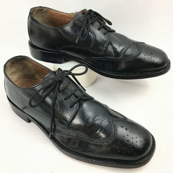 80s-90s?Vintage★BOSTONIAN/ボストニアン ウイングチップ 高級オールレザーシューズ〈黒〉 サイズ7M 25.0程度/men's 管NO.ZH-84拍卖