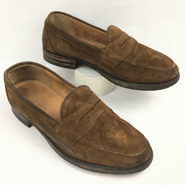 試着交換OK!Loake/ローク イングランド製 Vintage  スウェードスリッポン/モカシン シューズ〈茶〉size7.5 26.0程度/メンズ◇WZD-178拍卖