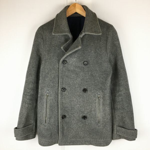 Giacometti/ジャコメッティ ウール/ピーコート サイズ2  グレー 日本製 /Made in Japan 管NO.A16-7拍卖