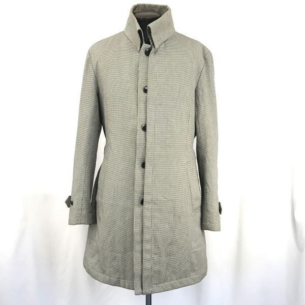SUIT SELECT★ライナー付き/ステンカラーコート/アウター【Mens size -LL/Gray/グレー/チェック柄】Coat/Jacket/Jumper◆BH19拍卖