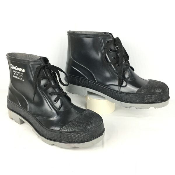 Vintage/USA製/Vintage★LaCrosse/ラクロス★スチールトゥ/ANSI Z41 PT91/防水/ワーク/ラバーブーツ/サイズ12/29.0-30.0程度/黒.YA223拍卖