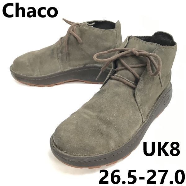 チャコ/Chaco★本革/スエードレザー/チャッカブーツ【US9/UK8/26.5-27.0/グレー/gray】ビブラムソール/Leather/Boots/shoes◆sWB121-12拍卖