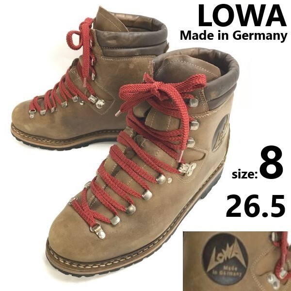 80s-90s?/ドイツ製★LOWA/ローバー★重厚本革/トレッキング/マウンテンブーツ【8/26.5/brown/茶】重登山靴/hiking/Boots/shoes◆bWB112-2拍卖