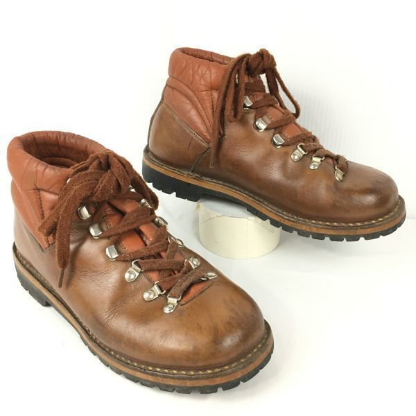 80s-90sVintage  本革 ビブラムソール 登山/トレッキングブーツ size25.0-25.5-26.0程度 ブラウン/茶/BROWN〉管No.WA196拍卖