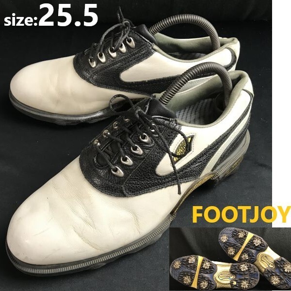 FOOTJOY/フットジョイ★DryJoys/ゴルフシューズ【size:25.5/white×black/白×黒】GOLF/sneakers/dress Shoes/trainers◆bF-173拍卖