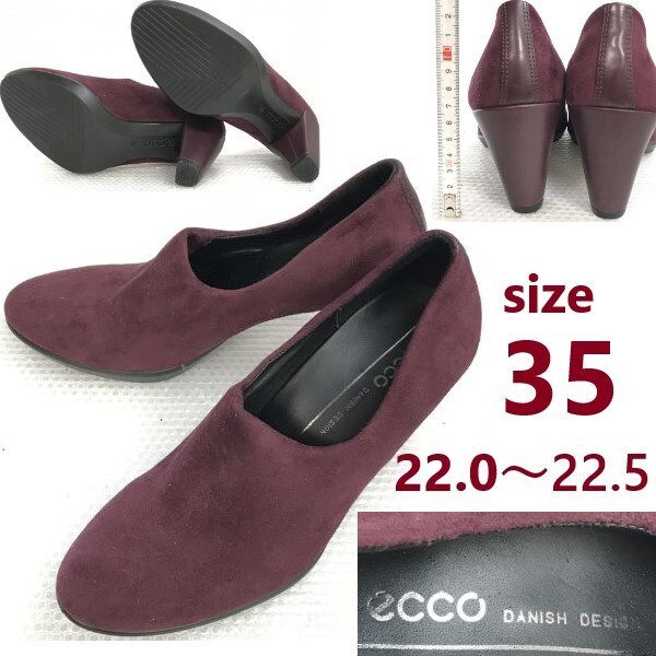 エコー/ecco DANISH DESIGN★スエード/本革/ブーティー/ハイヒールパンプス【size:35/22.0-22.5/赤紫】pumps/Shoes/high heels◆bQ-589拍卖